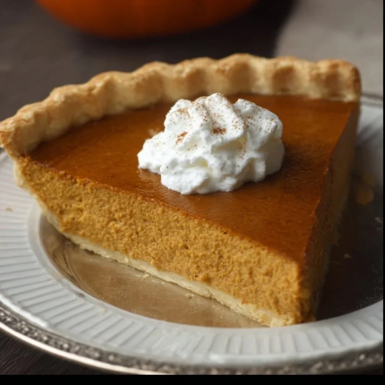 Delicious homemade Thanksgiving pumpkin pie ready to serve