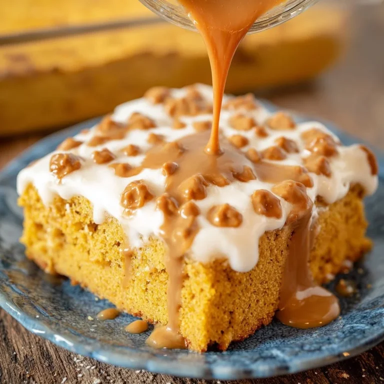 Delicious Pumpkin Spice Poke Cake ready for the holiday meal