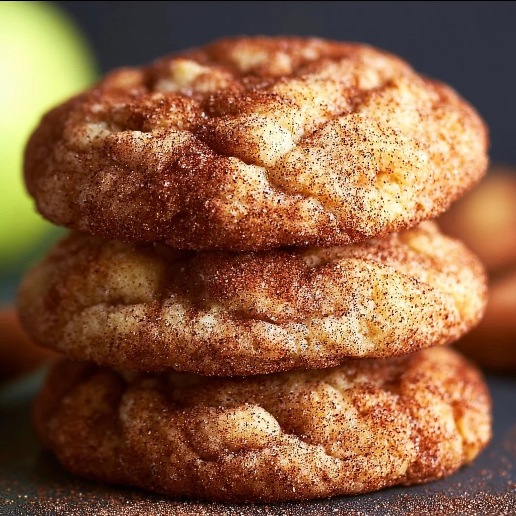 Delicious Apple Cinnamon Snickerdoodle Cookies on a plate