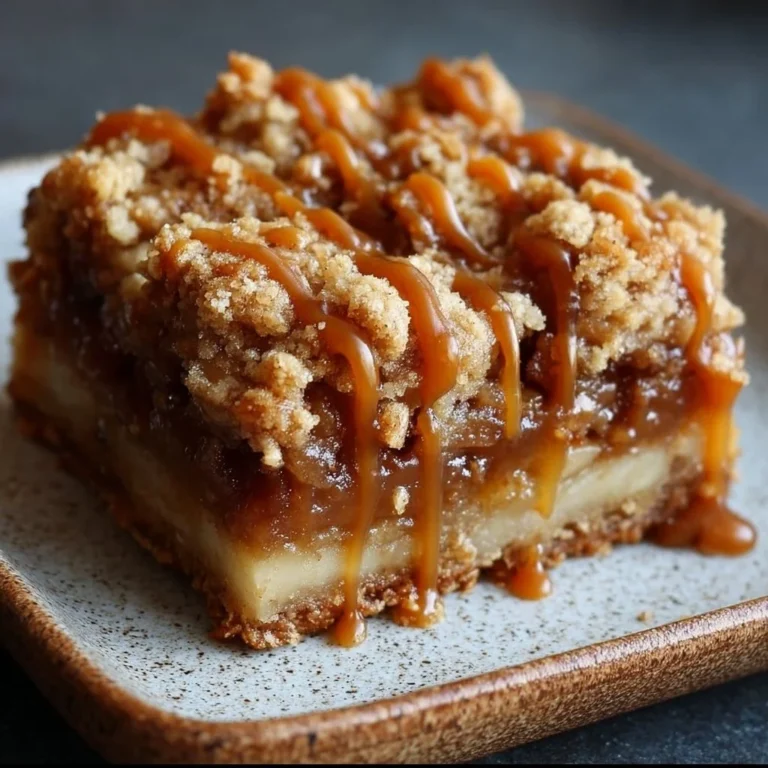 Delicious salted caramel apple crumble bars freshly baked, perfect fall dessert.