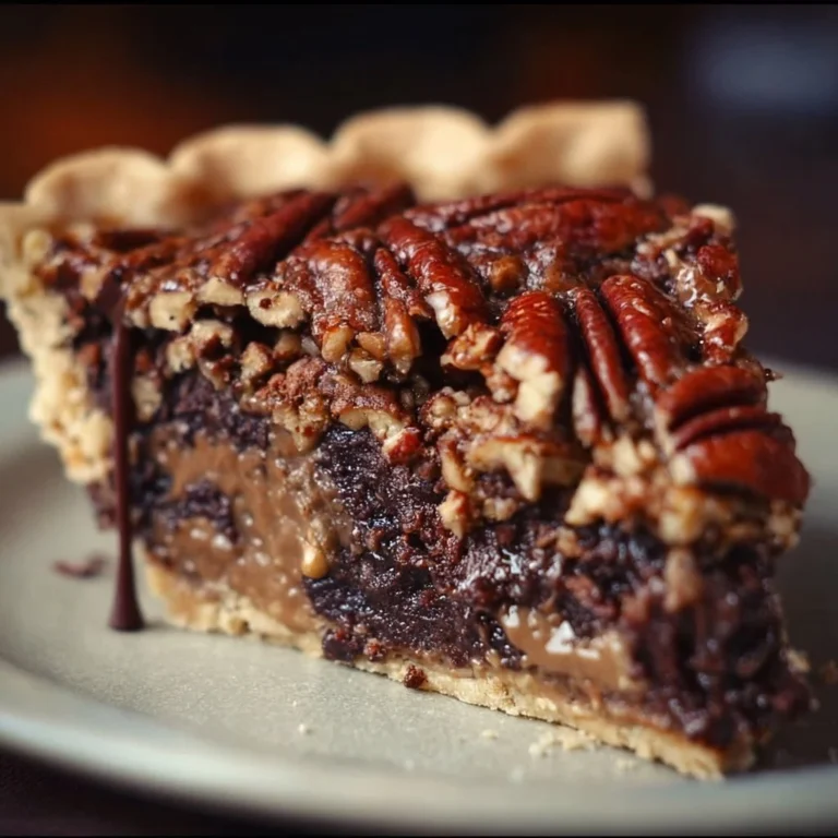 Delicious Texas Chocolate Pecan Pie with pecans and chocolate filling