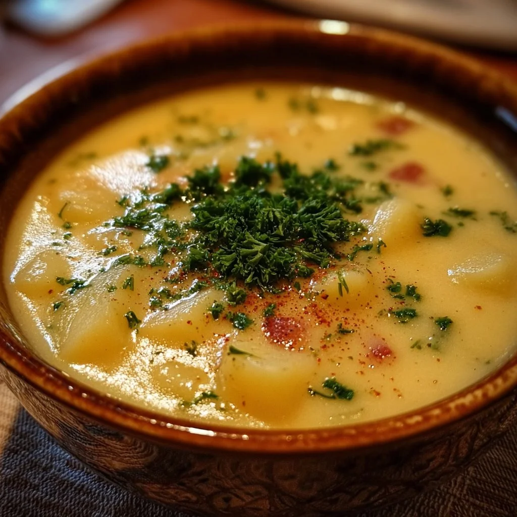 Delicious homemade potato soup inspired by Grandma's traditional recipe.