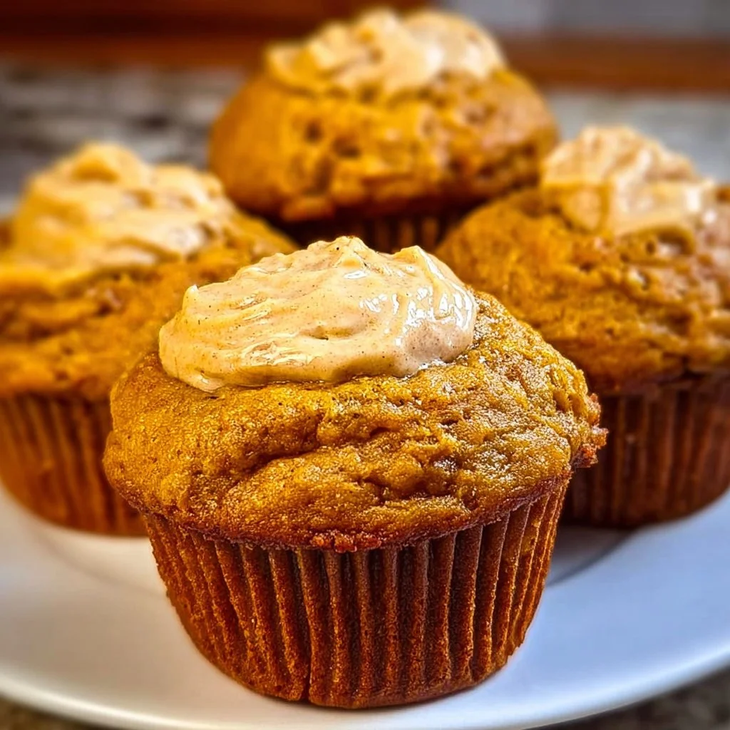 Delicious keto pumpkin muffins on a plate with fall decorations