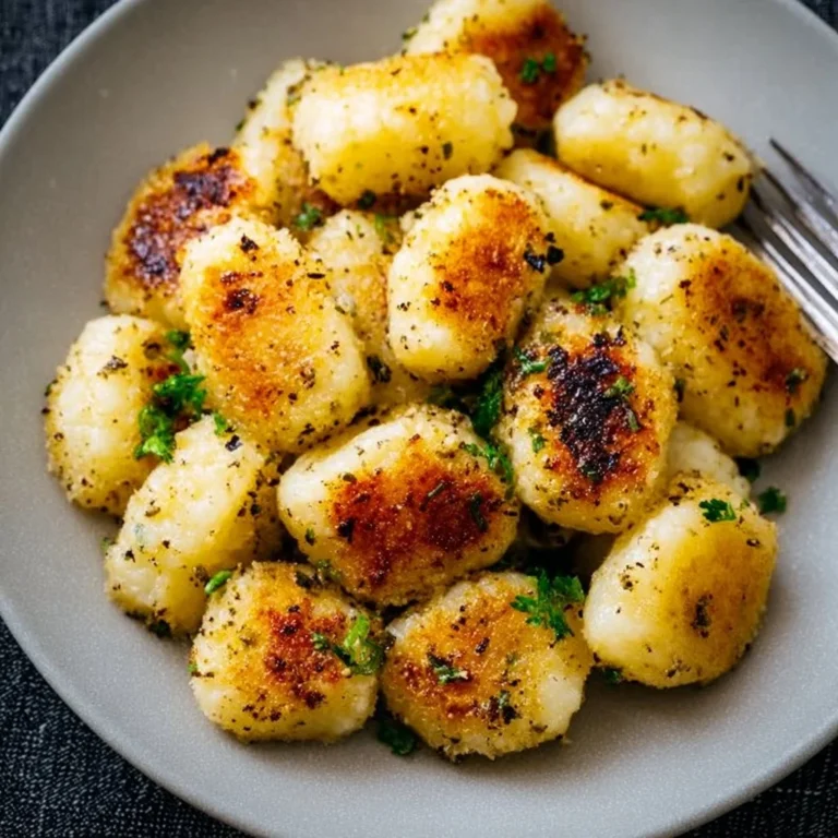 Delicious plate of cauliflower gnocchi keto served with sauce and herbs