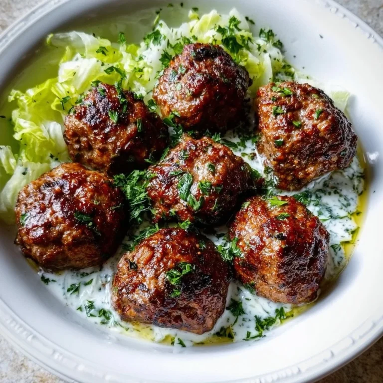 A plate of flavorful Keto Greek Meatballs served with a side of tzatziki sauce.
