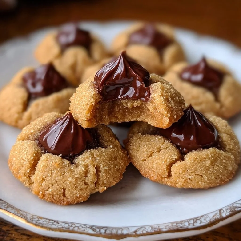 Delicious Keto Peanut Butter Blossoms cookies on a plate