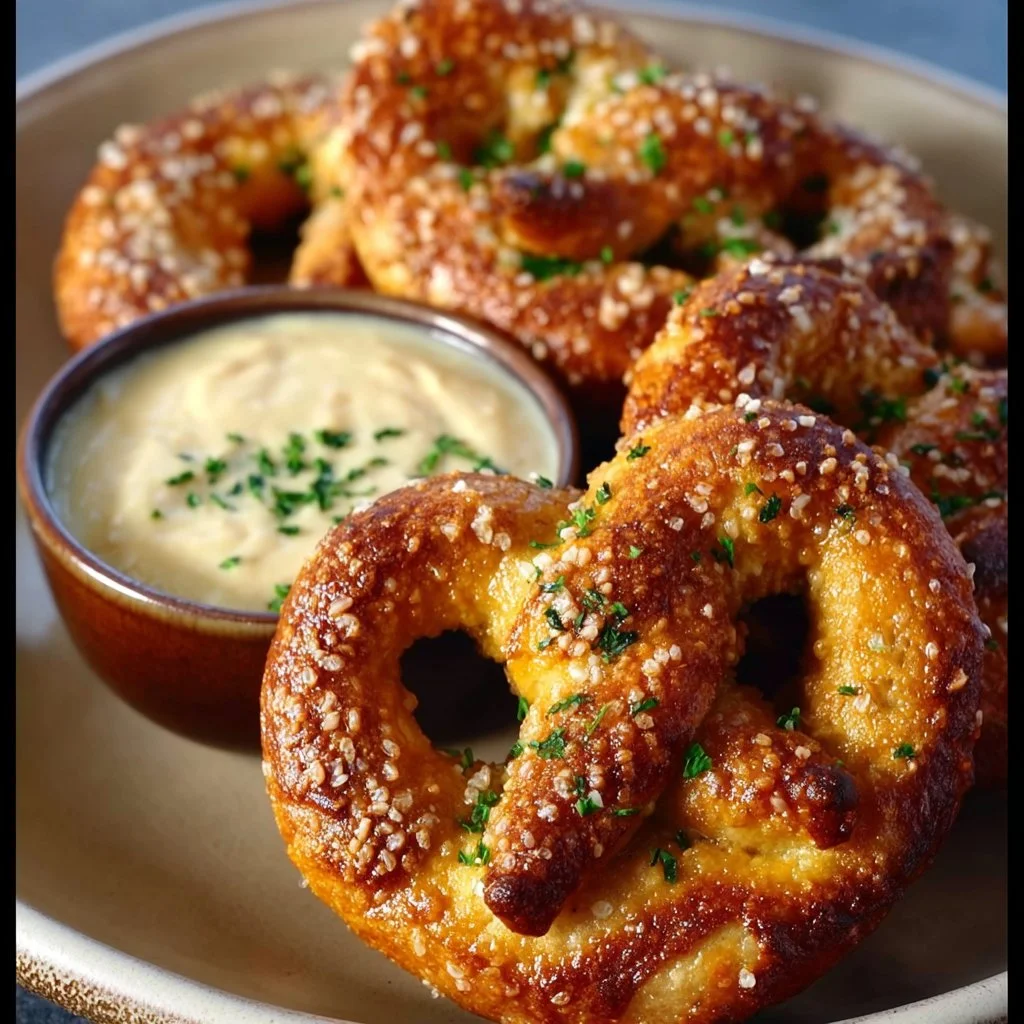 Delicious keto pretzels served with a savory dip for a perfect snack.