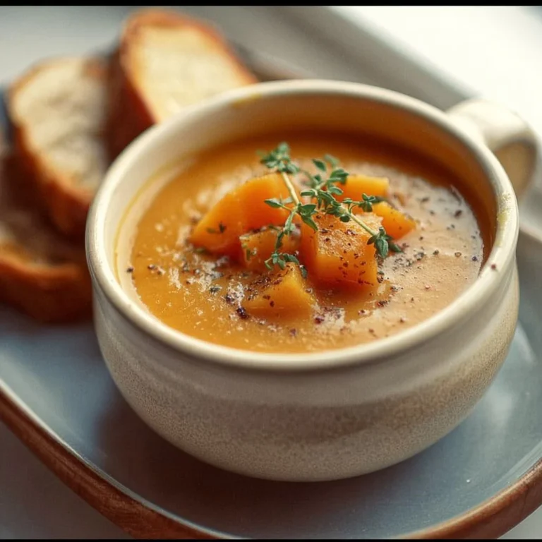 A warm bowl of roasted vegetable soup filled with colorful, fresh vegetables