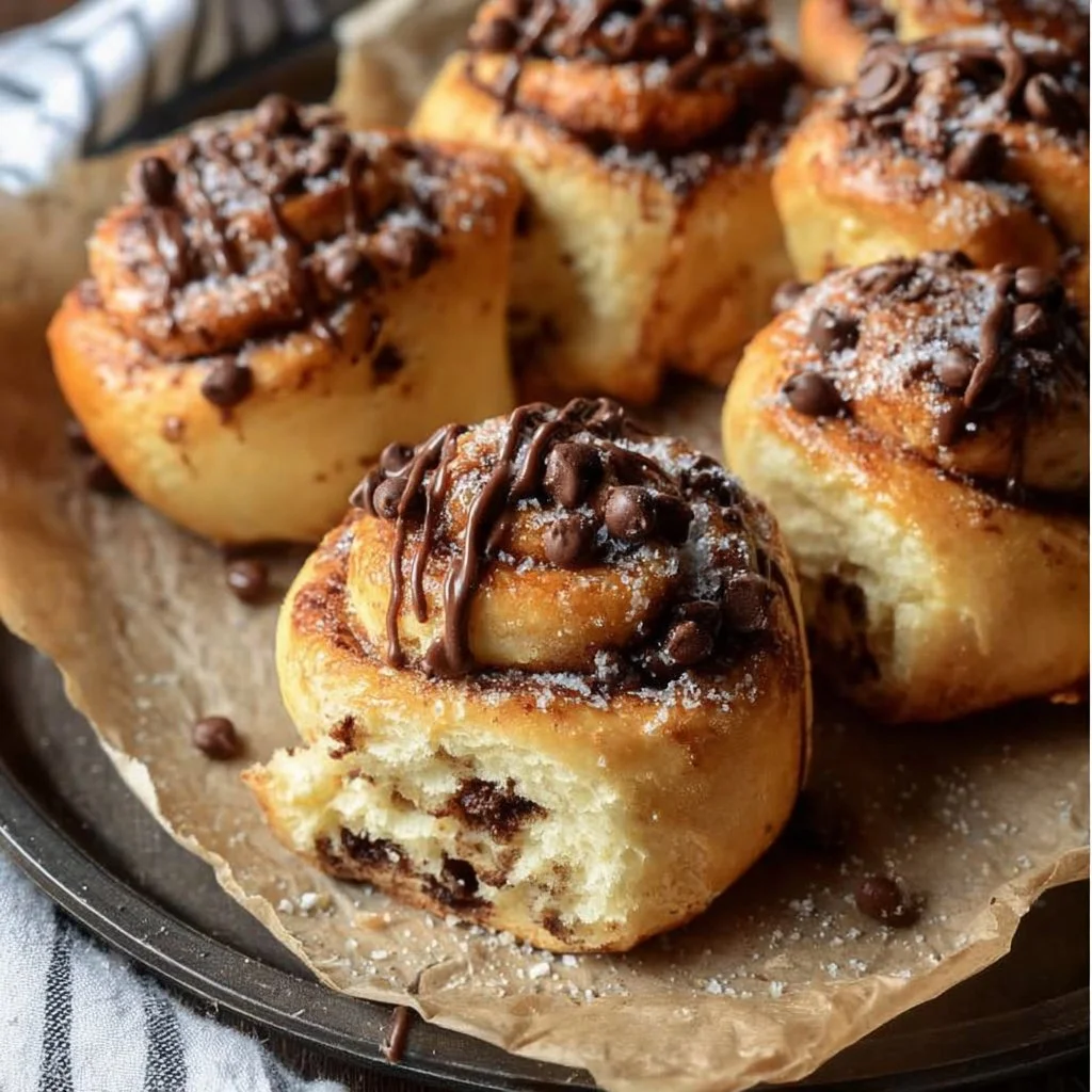 10-Minuten Schoko-Brötchen mit Quark frisch gebacken und angerichtet
