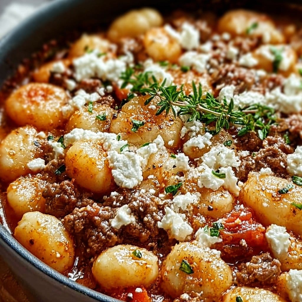 One Pot Gnocchi mit Hackfleisch & Feta