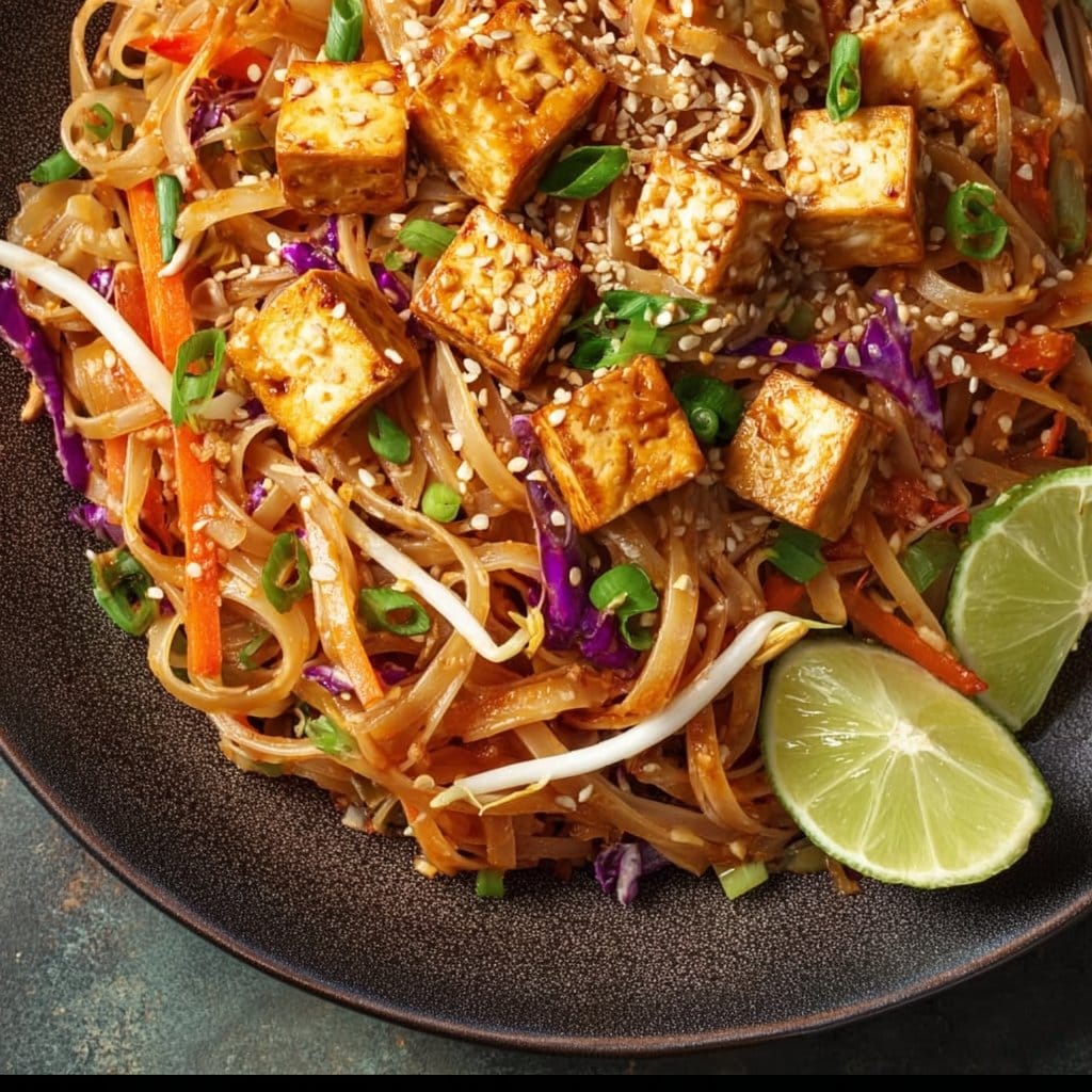 Veganes Pad Thai mit Tofu & Erdnusssauce