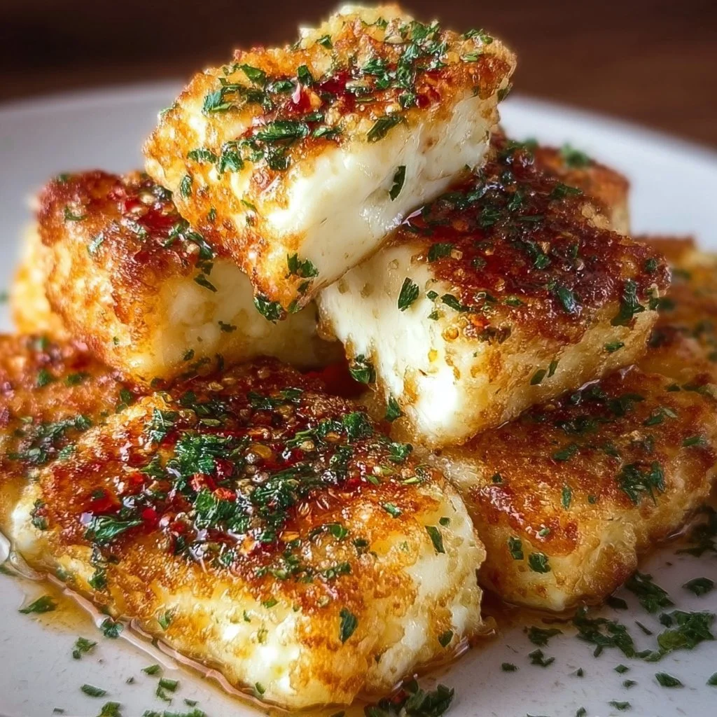 Knuspriger Feta aus der Heißluftfritteuse, goldbraun und lecker zubereitet.