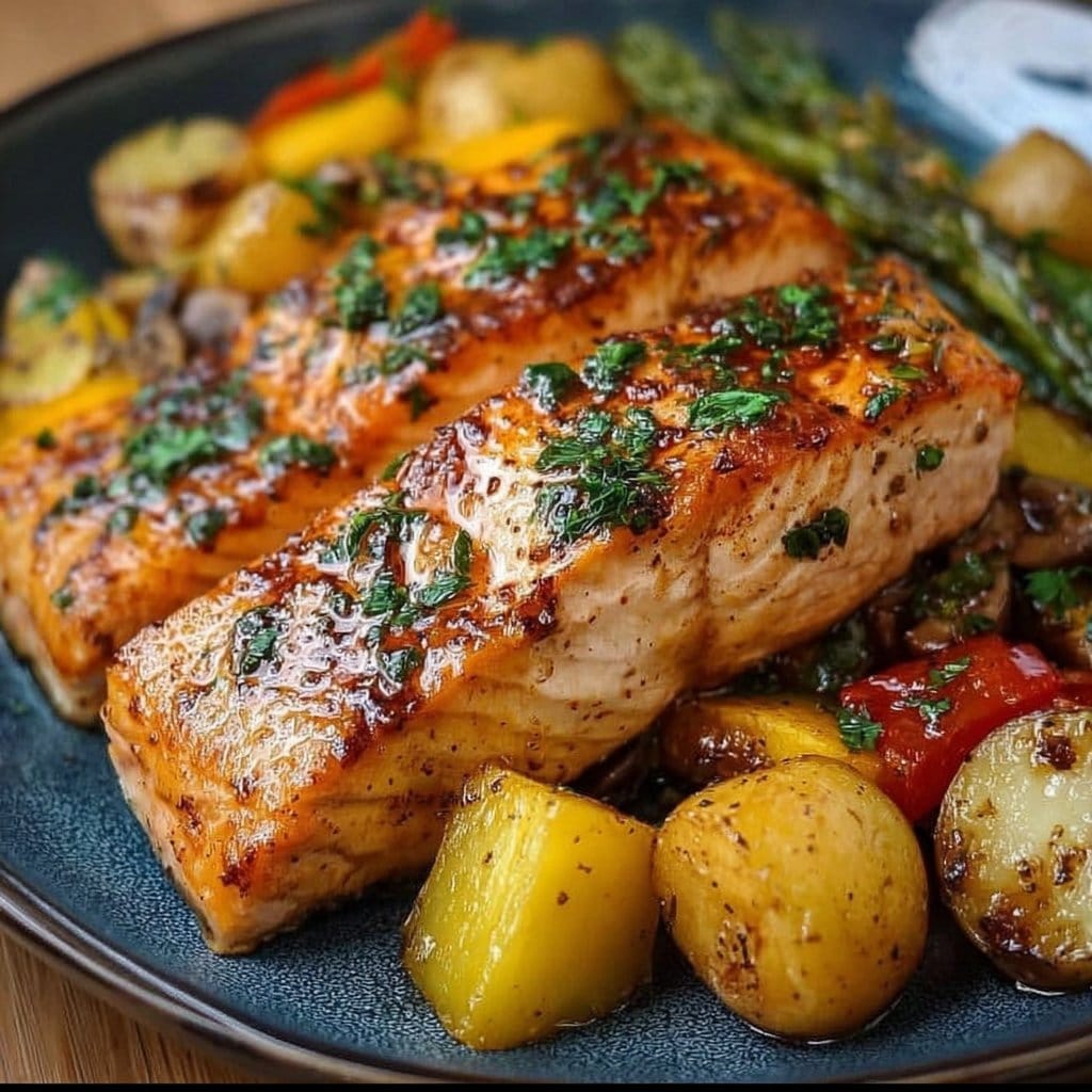 Lachs mit Gemüse aus der Heißluftfritteuse: Ein Unglaubliches Ultimatives Rezept für 4 Portionen