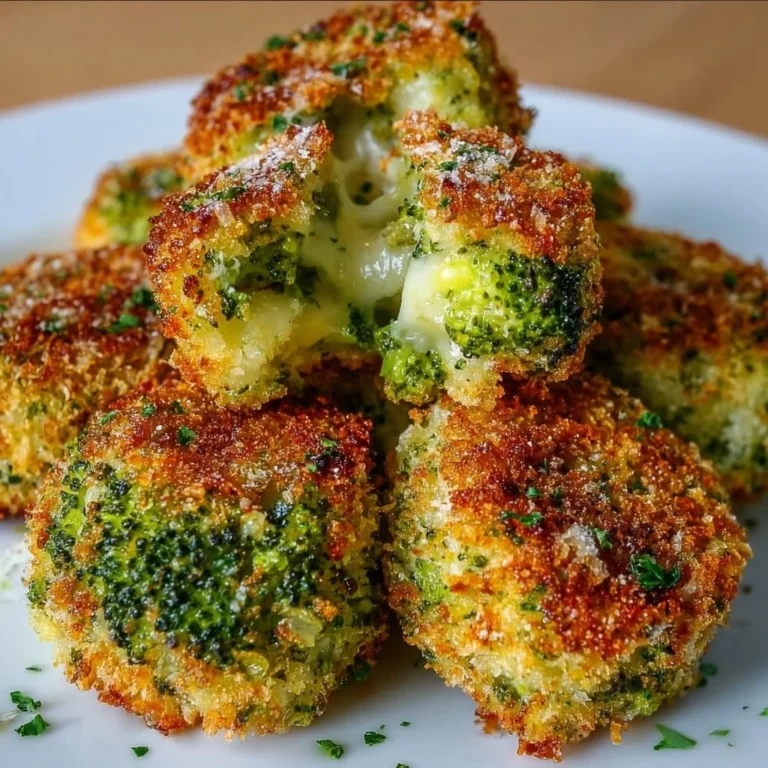 Knusprige Brokkoli-Käse-Nuggets frisch zubereitet und serviert