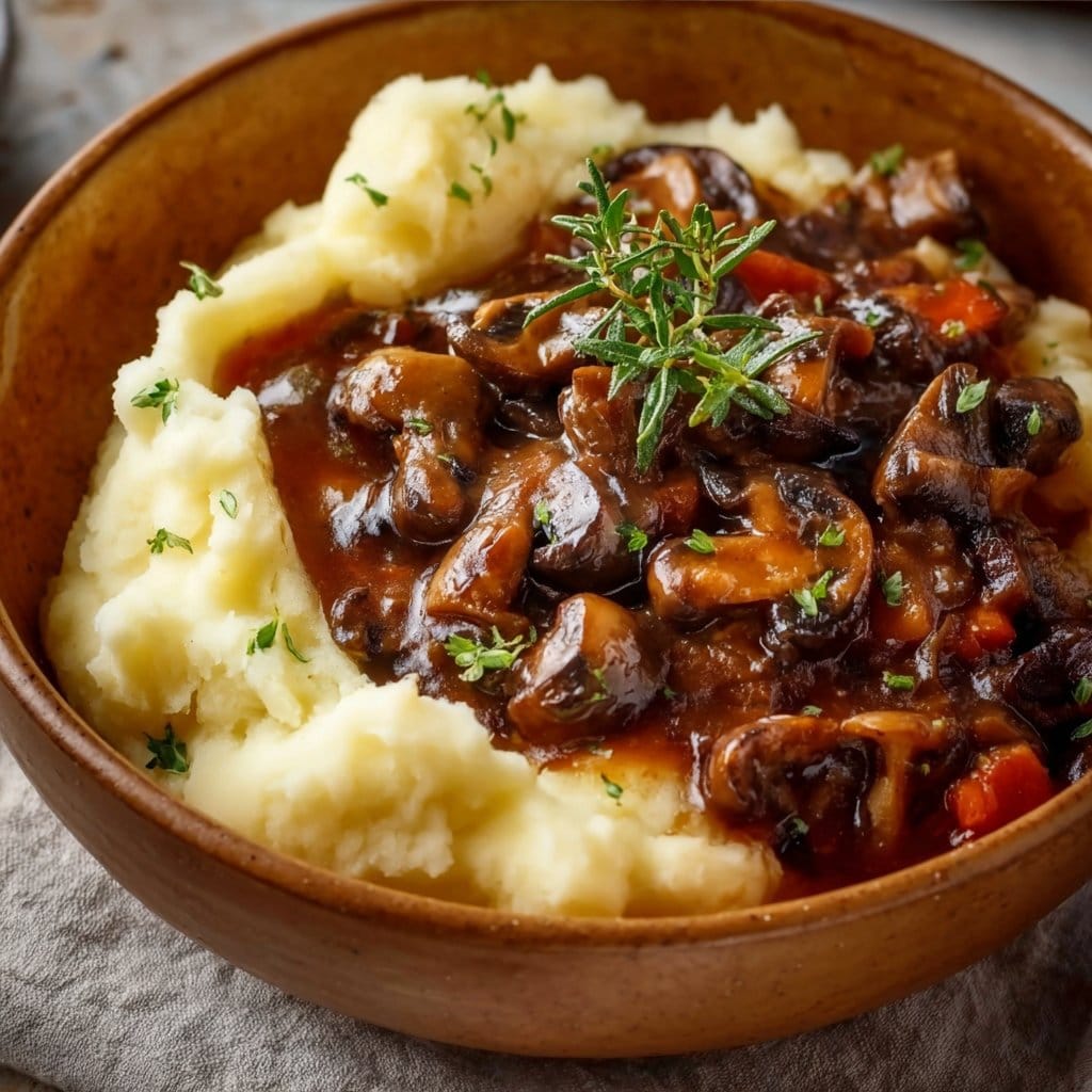 Pilzgulasch mit Kartoffelpüree