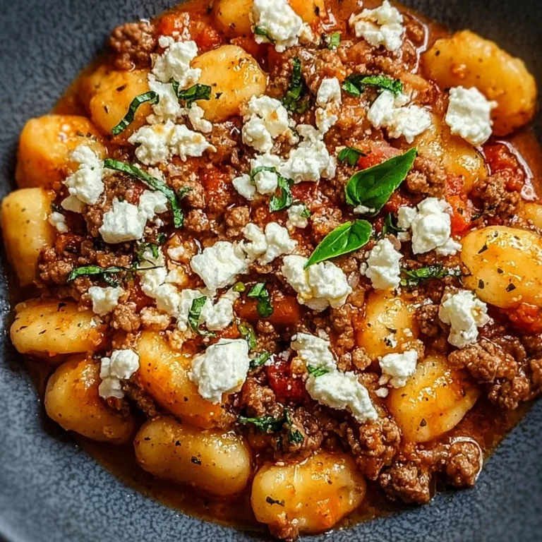 One Pot Gnocchi mit Hackfleisch und Feta in einem Topf zubereitet