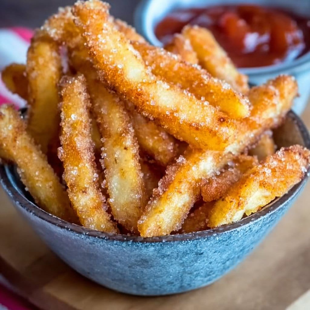 Crispy Apfel-Pommes Heißluftfritteuse einfach zubereiten!