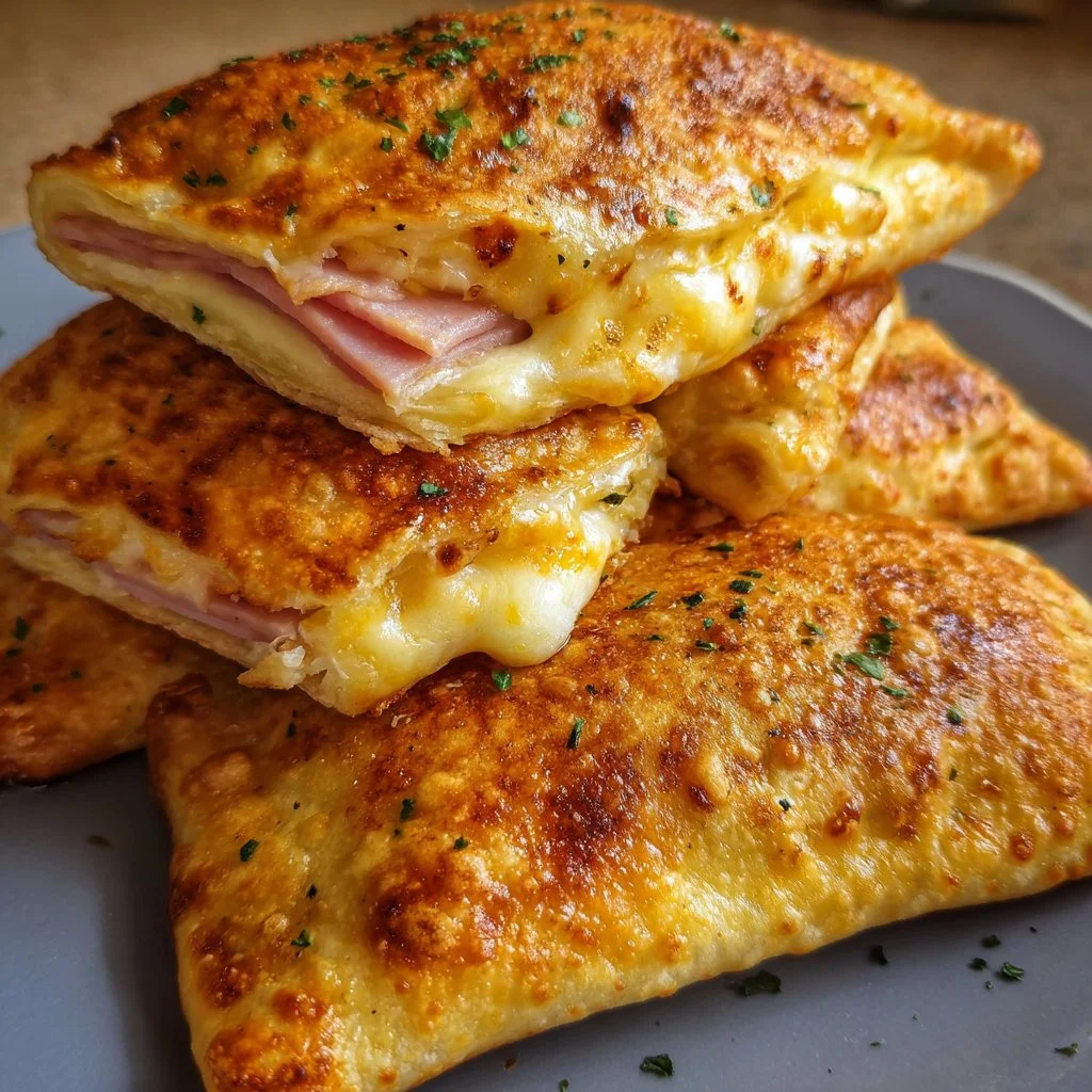 Schinken-Käse-Taschen aus dem Airfryer, knusprig und lecker