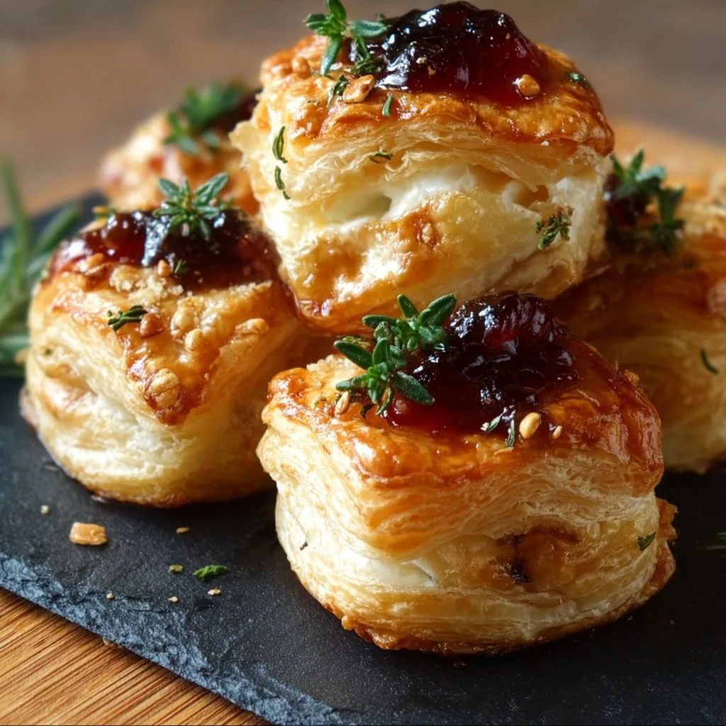 Blätterteig-Häppchen mit Camembert