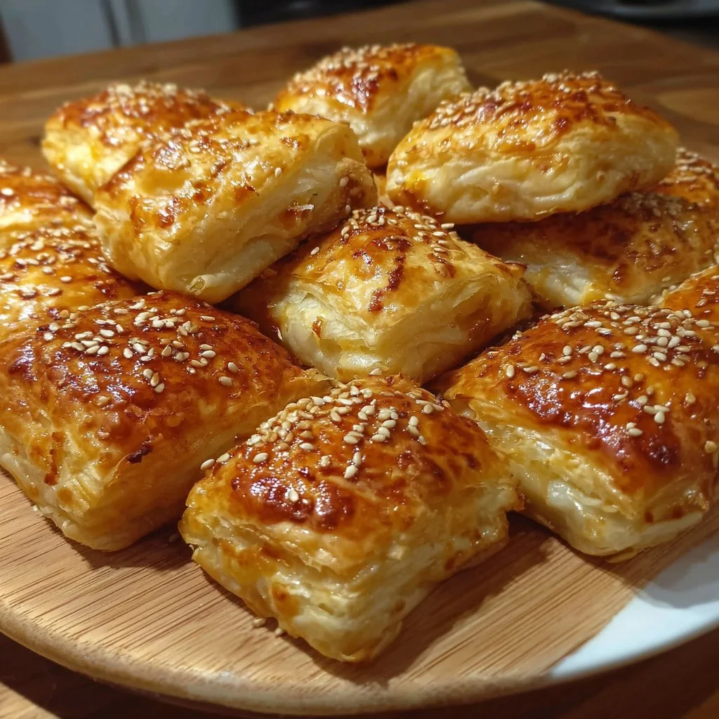 Blätterteig-Puten-Käse-Snacks, schnell und einfach in 30 Minuten zubereitet.