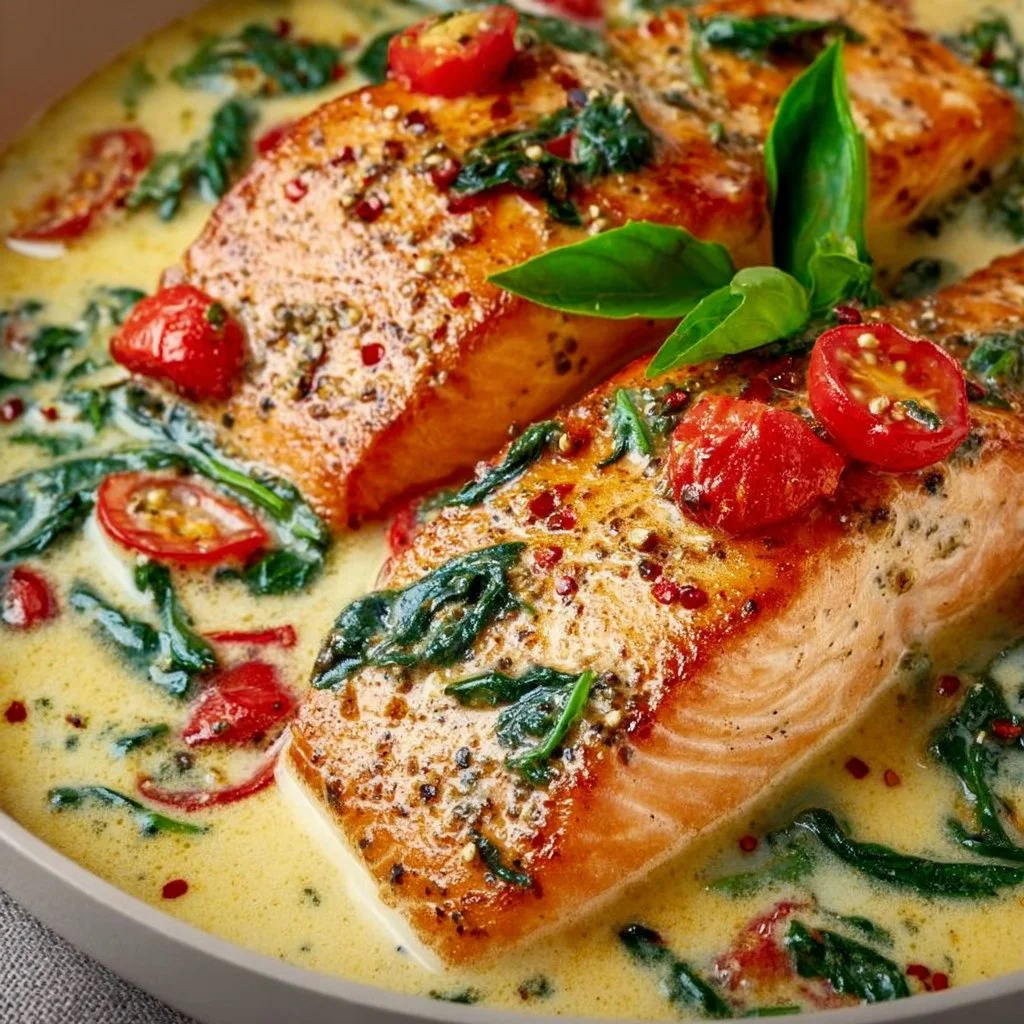 CREMIGER LOW CARB TOSKANA LACHS Traumhaftes Abnehm-Rezept