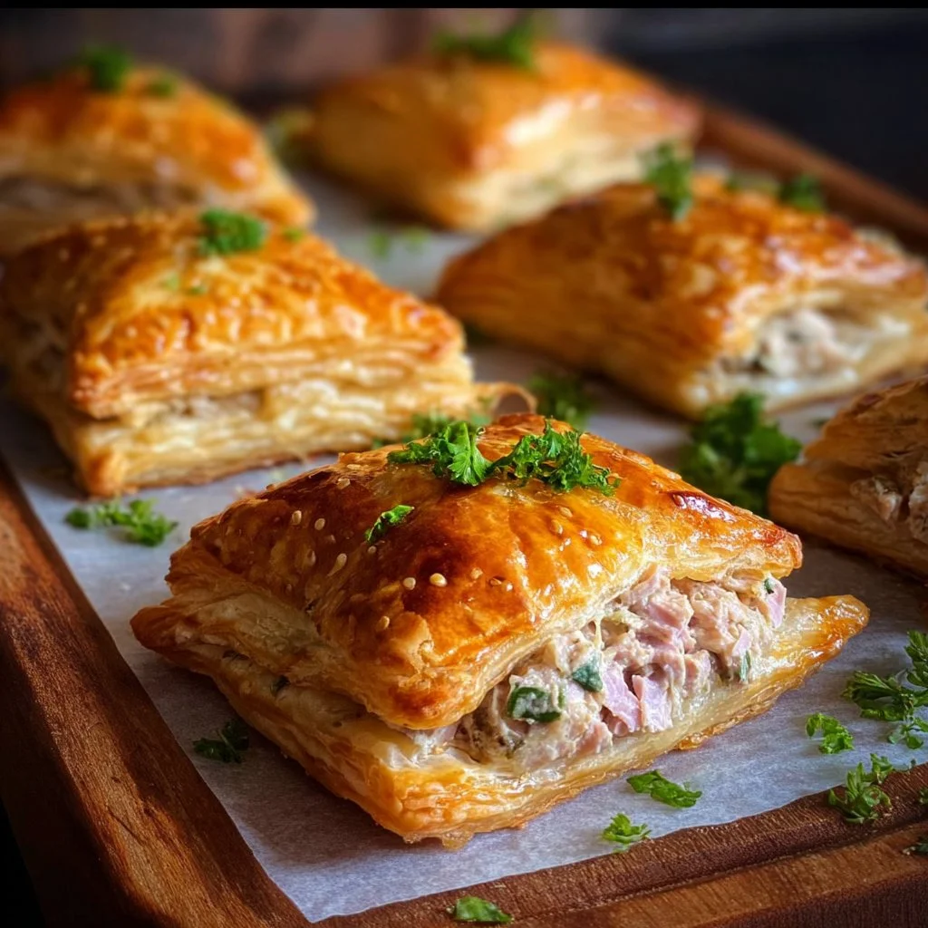 Crispy Puff Pastry Pockets with Tuna Filling