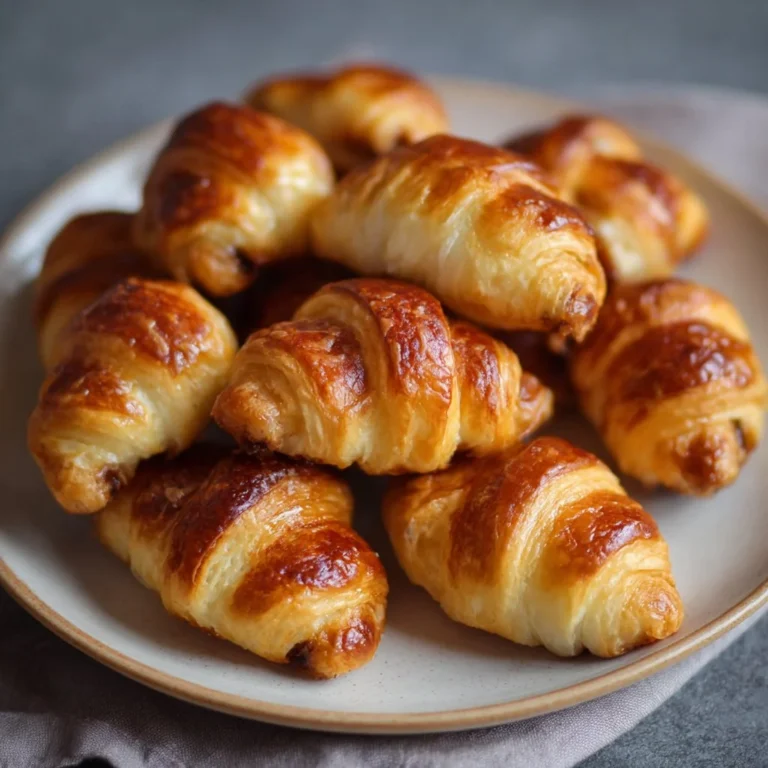 Gefüllte Mini-Croissants auf einem Teller, perfektes Fingerfood für den Brunch
