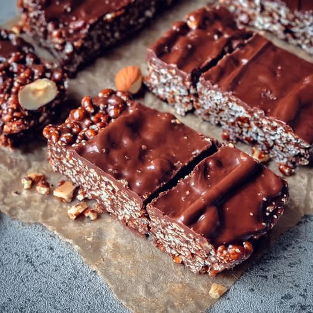 Gluten-free and vegan chocolate crisp bars
