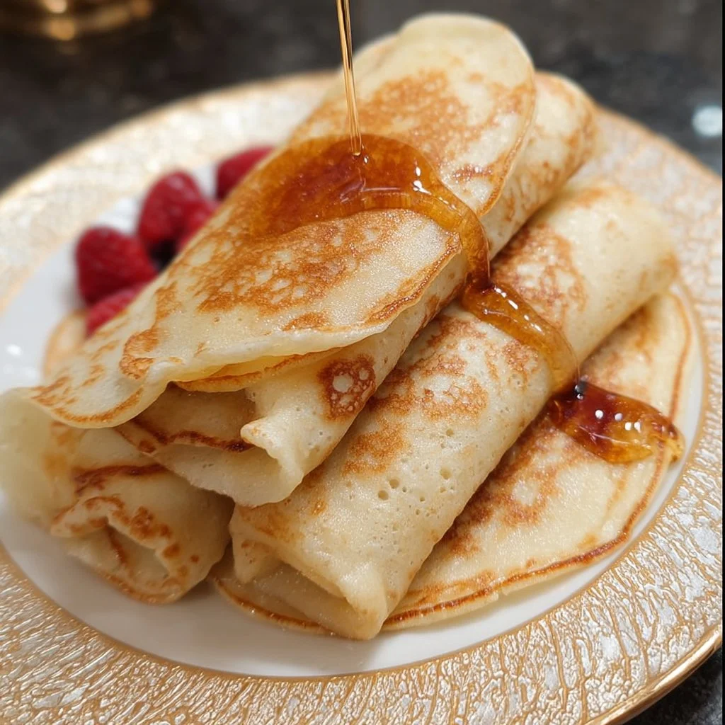 Leckere glutenfreie Pfannkuchen auf einem Teller serviert