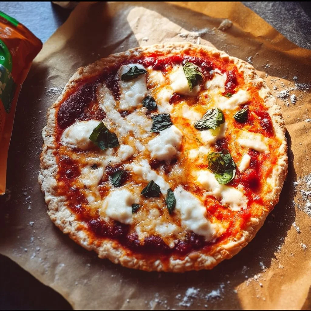 Leckere glutenfreie Pizza mit frischen Zutaten und aromatischen Gewürzen.