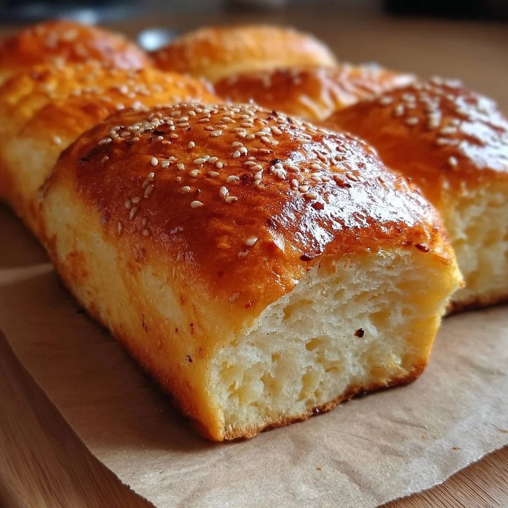 Joghurtbrot ohne Kohlenhydrate auf einem rustikalen Tisch serviert