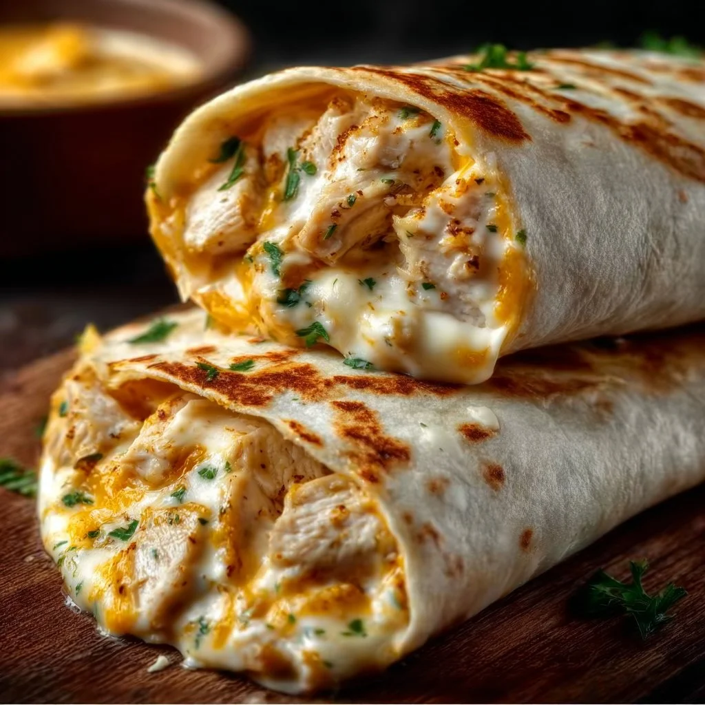 Käse-Knoblauch-Hähnchen-Wraps