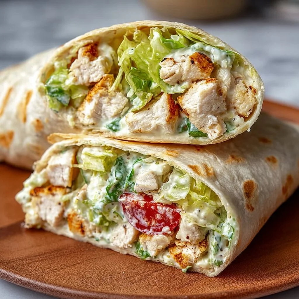 Proteinreicher Chicken Caesar Wrap