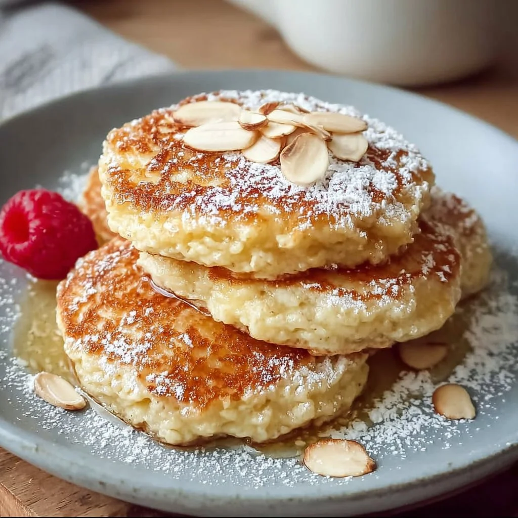 Quark-Taler mit Haferflocken auf einem Teller