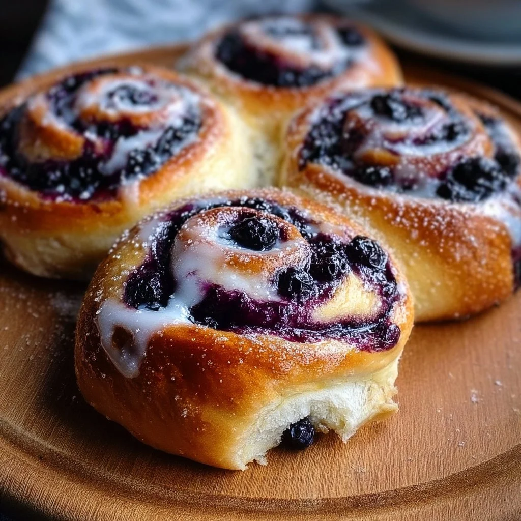 Leckere schwedische Blaubeer-Schnecken auf einem Teller