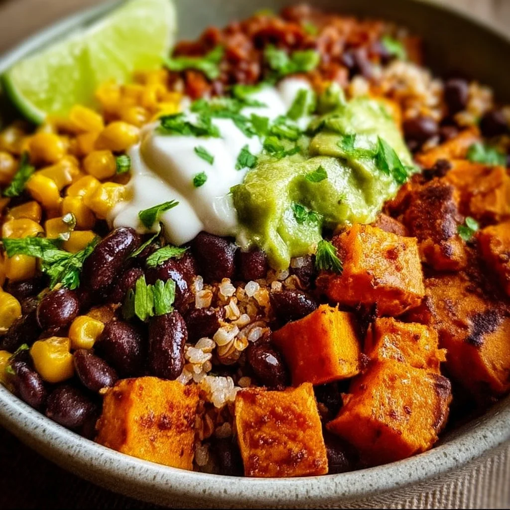 Süßkartoffel Burrito Schüssel